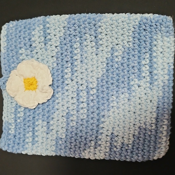 Blue Crochet E-Reader Sleeve - Picture 2 of 5